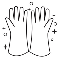 clean glove icon. trash glove icon

