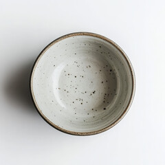 Empty ceramic bowl on a white background
