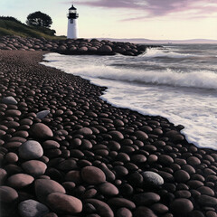 lighthouse on the coast of brittany