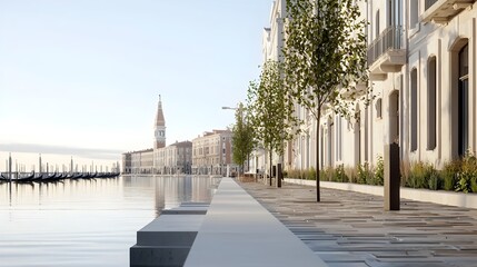 Obraz premium Urban Resilience Against Shoreline Erosion in Venice - Safeguarding Historical Sites from Rising Sea Levels and Environmental Challenges