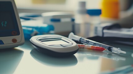 Close-up View of Digital Glucometer Displaying Glucose Monitoring Results for Diabetes Management