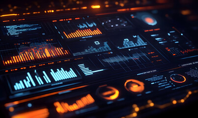 Fototapeta premium Futuristic Stock Market Chart with Glowing Data or Dynamic Financial Timeline for graphic background