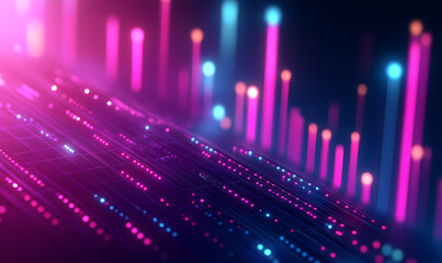 Futuristic Stock Market Chart with Glowing Data or Dynamic Financial Timeline for graphic background