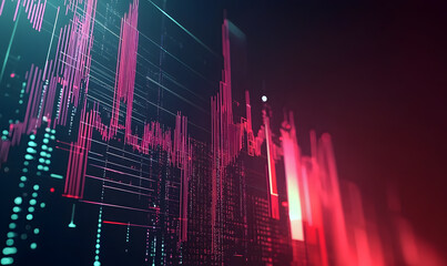 Futuristic Stock Market Chart with Glowing Data or Dynamic Financial Timeline for graphic background