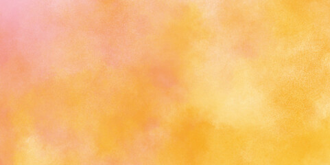 Smeared ink effect bright orange and yellow color shades watercolor background. grunge and empty smooth Old stained paper background,  Multicolored splashed watercolor background with stains.