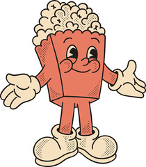 Pop Corn Cartoon Character Illustration