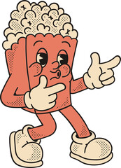 Pop Corn Cartoon Character Illustration