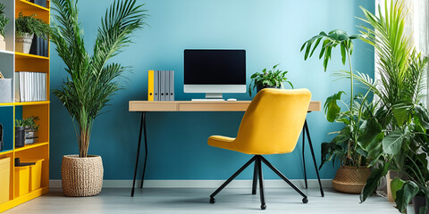 Stylish Home Office with Plants