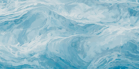 Seamless wave water ocean soft blue curve line background. Water  ocean wave white and soft blue aqua, teal texture. Vector sea, wave, water background.