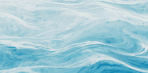 Obraz premium Beautiful soft blue sea water, ocean wave background. Soft blue and white hand printed creative marble texture ocean background.