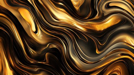 Fototapeta premium Abstract gold pattern with flowing lines, organic shapes, and rich metallic hues, modern and artistic
