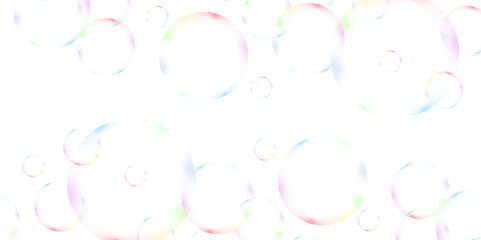 Colorful bubbles. Abstract, Colorful transparent pink, blue and soap bubbles floating in the air. Modern abstract light pink bubble background with circles. Banner pattern with copy space illustration