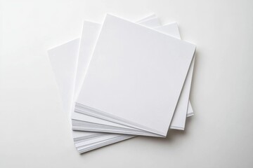 Blank A4 Stacked Paper Mockup isolated created with Generative AI