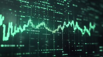 Obraz premium A digital representation of fluctuating data trends, resembling a financial graph.
