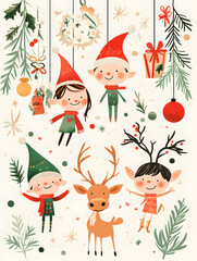 Obraz premium Christmas and New Year-themed graphic background