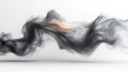 abstract black and gray smokelike waves swirl together creating a soft cloudy visual effect evoking a sense of calmness and fluidity in a modern artistic style