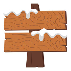 Winter Wooden Sign Board