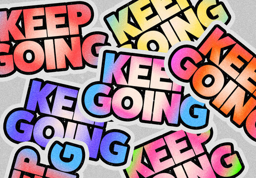 Gradient Sticker Text Effect