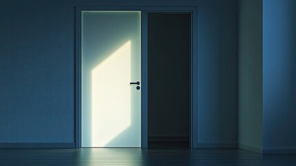 Frosted glass door with a soft glow of light passing through, modern and private design