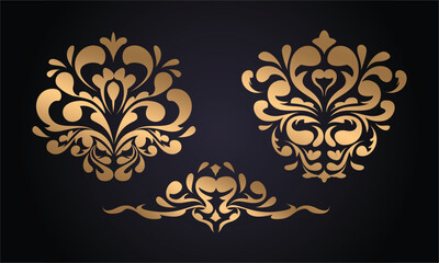 luxury baroque style ornament set