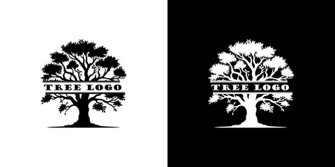 Fototapeta premium A tree-shaped logo design combined with writing