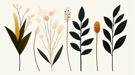 Autumn floral vector design with gold leaves for nature decoration