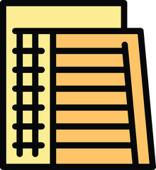 Simple icon of a building under construction with scaffolding, representing the concept of new real estate development