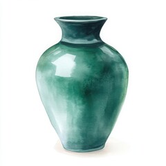 A beautifully crafted green vase, showcasing smooth curves and a glossy finish, perfect for home decor or artistic displays.