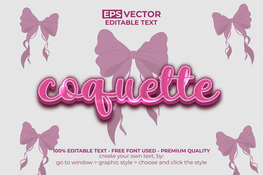 Coquette Text Effect with Pink Style Editable Text Effect
