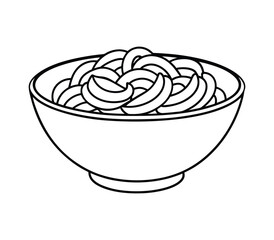 Pasta outline coloring book page line art drawing. Spaghetti sauce, spices and seasonings. Vector vintage illustration isolated on white. 