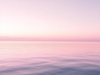 Obraz premium Pink sky at dawn, soft pastel shades blending across the horizon, creating a dreamy and serene morning