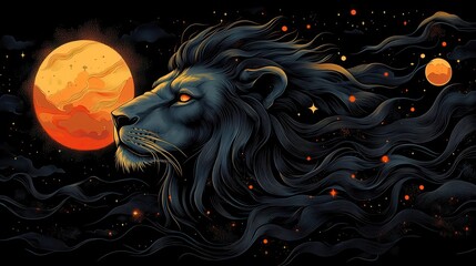 bold representation of the leo zodiac sign featuring a striking lion motif combined with astrological symbols and a vibrant color palette that captures the essence of this fire sign