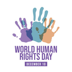 Obraz premium Human Rights Day vector design template good for celebration usage. Human Rights Day design. flat design. eps 10.