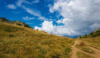 panorama of the mountains in Alpes d'Huez