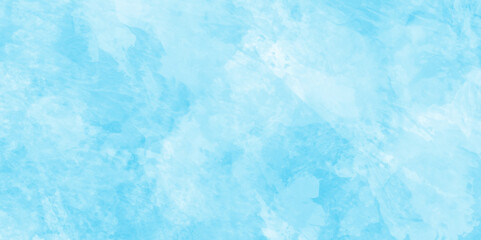 Obraz premium abstract blue light sky watercolor background. Grunge aquarelle paint paper textured canvas for vintage design, retro card template. Artistic blue watercolor splash, blue marble background.