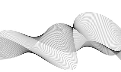 Abstract wavy white and grey curved lines on transparent background. Frequency sound wave lines and technology background, Design for brochure, flyer, banner, template, business wave lines background.