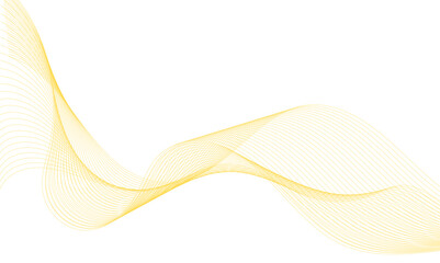 Abstract golden shiny moving wave lines design element for banner design. Abstract futuristic technology wave glowing lines background.

