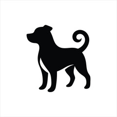 Dog silhouette vector icon illustration. isolated  on white background