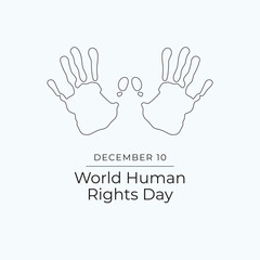 Human Rights Day vector design template good for celebration usage. Human Rights Day design. continuous line drawing. eps 10.
