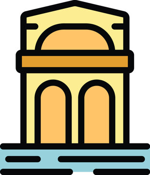 recommend clip art: This icon depicts a building with arches on the water, typical of the venetian landscape