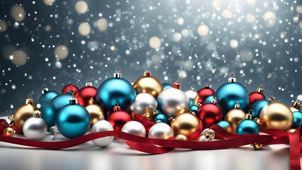 3D Christmas background image with abstract aesthetics.