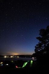 starry sky over a campsite