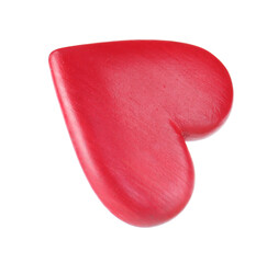 One red decorative heart isolated on white