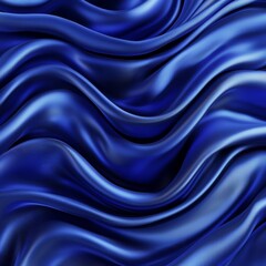 Obraz premium Elegant blue silk fabric texture, flowing in waves on a smooth surface.