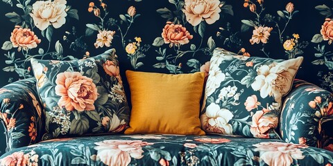 Beautiful luxury pillow on sofa decoration in living room interior 