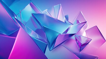 Obraz premium Abstract geometric shapes in vibrant colors create a modern digital art composition.