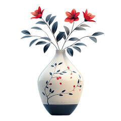flat illustration of a single vase minimal style, white background.