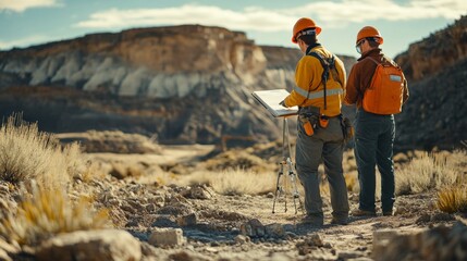 Surveyors in Desert.