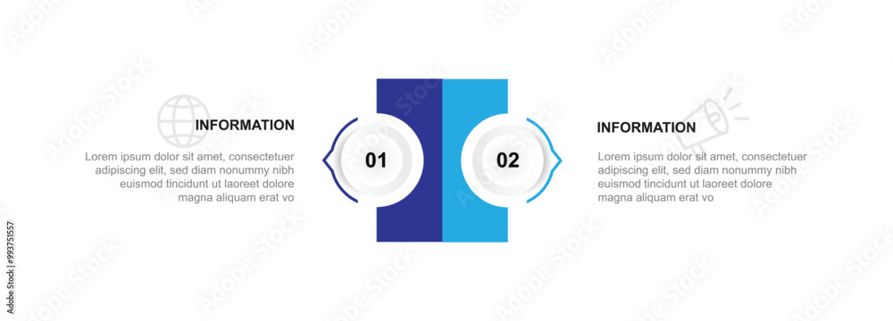Poster 2 step layout infographic template vector