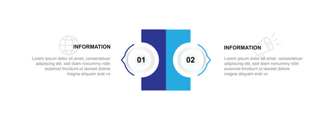 2 step layout infographic template vector 